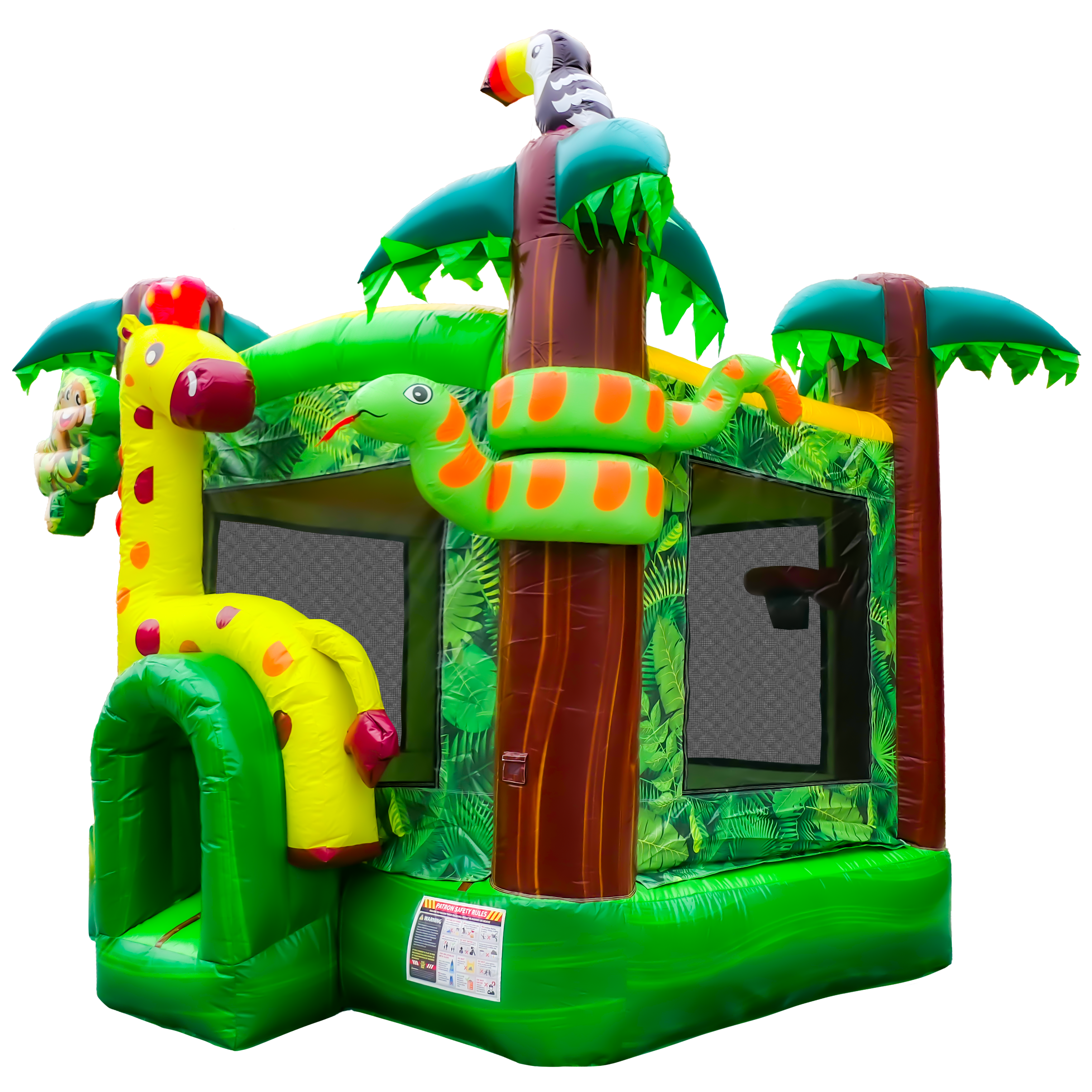 Side View of Jungle Bounce House Inflatable | HullaBalloo Sales