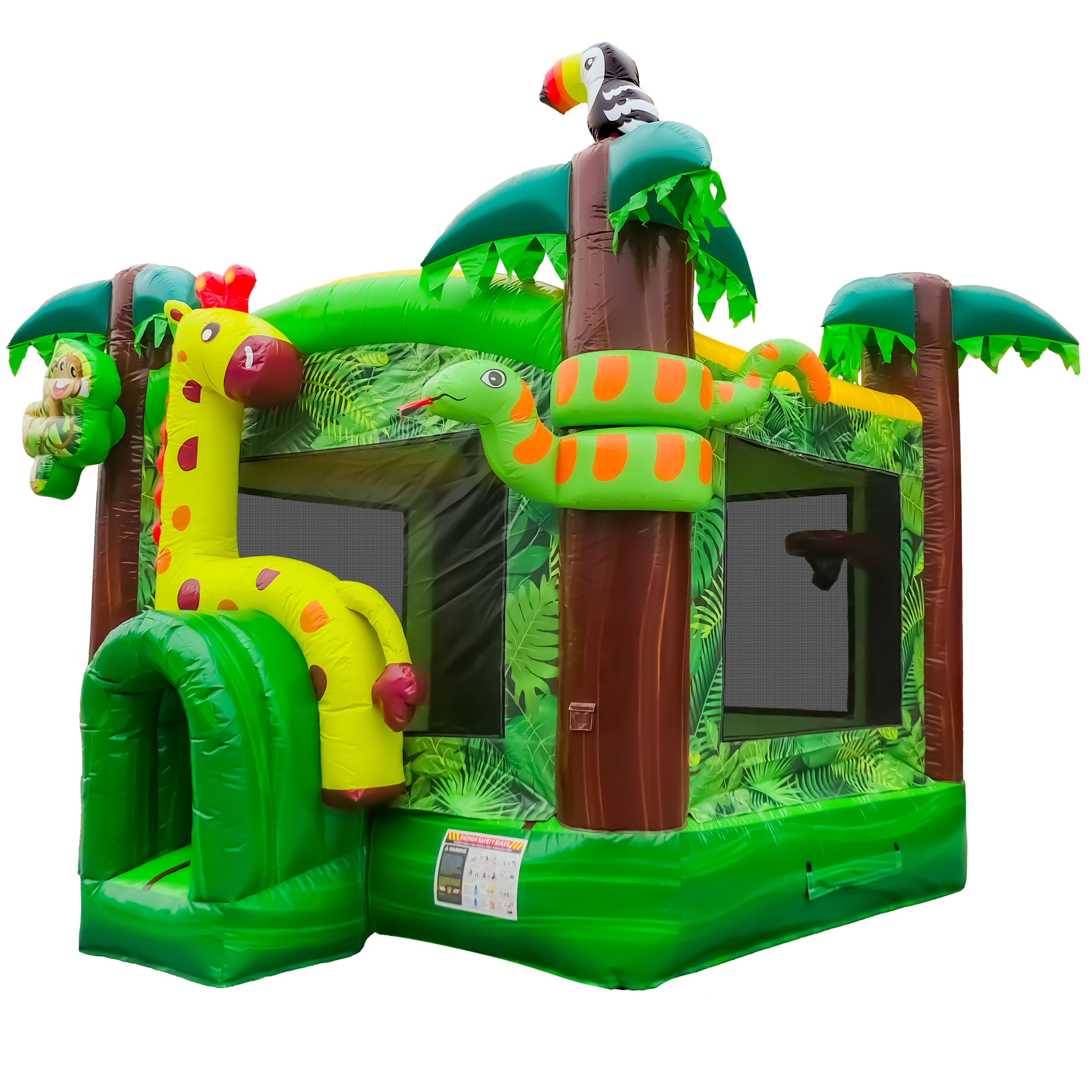 Side View of 15' Jungle Bounce House | HullaBalloo Sales