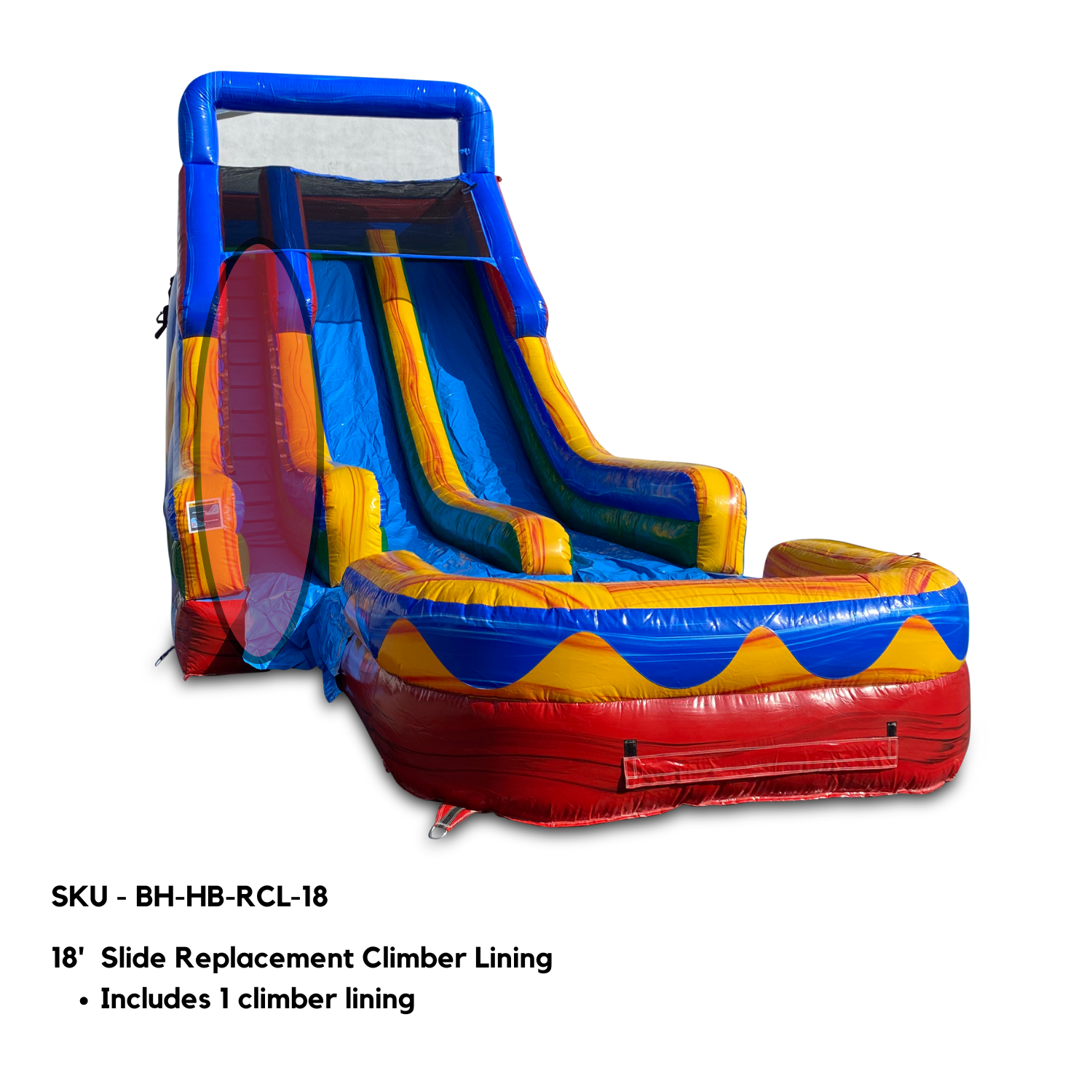 18' Slide Replacement Climber Lining - HullaBalloo Sales