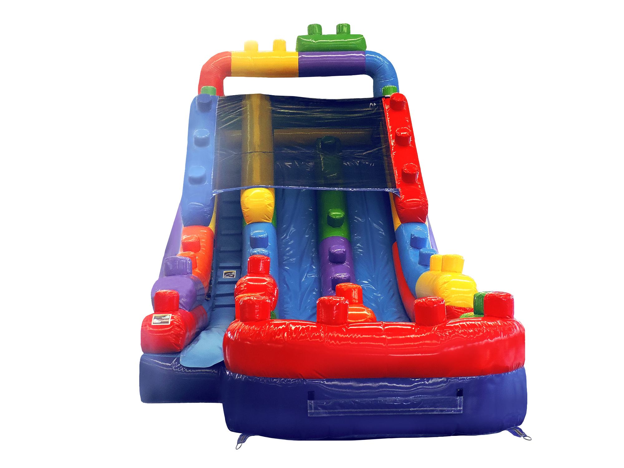 18 bocks inflatable dual lane slide