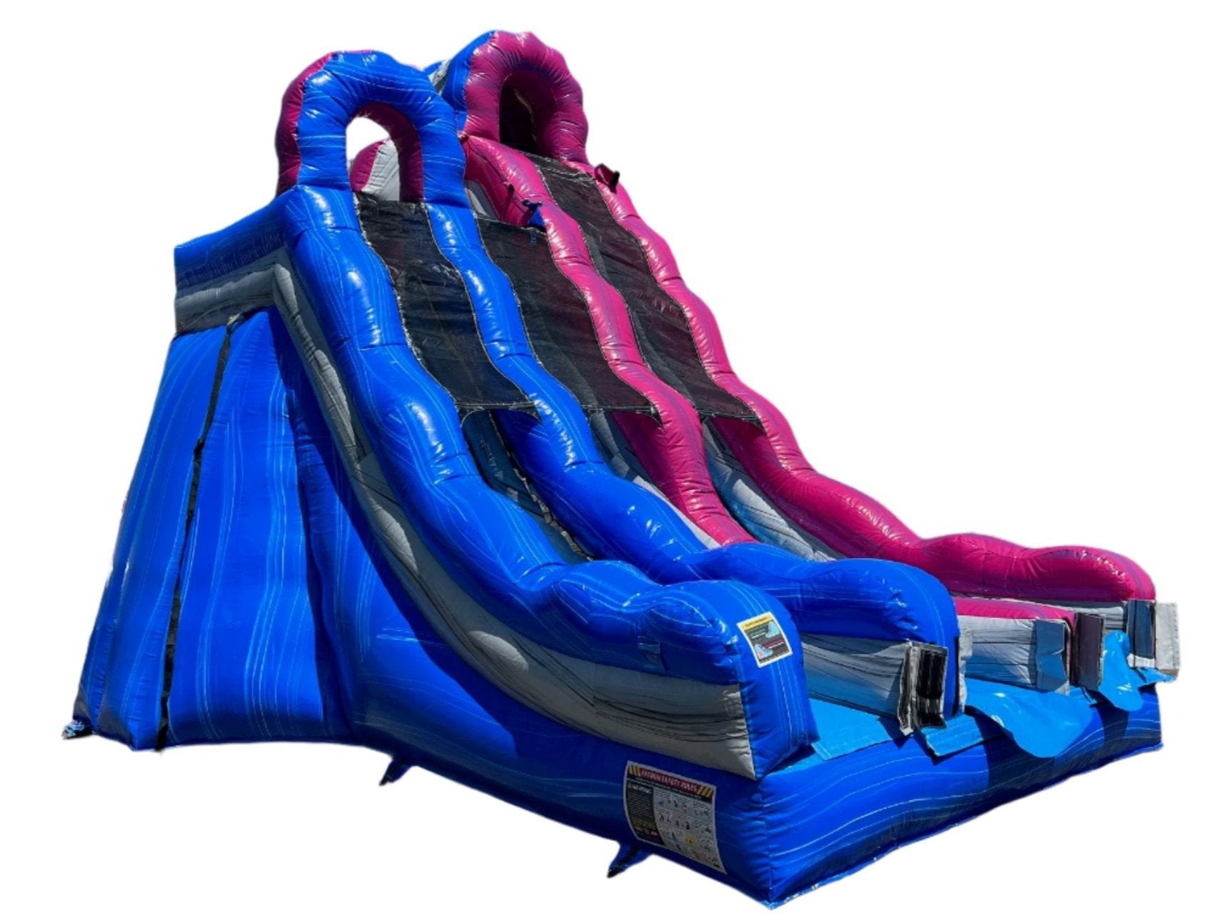 20 Cotton Candy Curved Inflatable Dual Slide Wet/Dry - HullaBalloo Sales