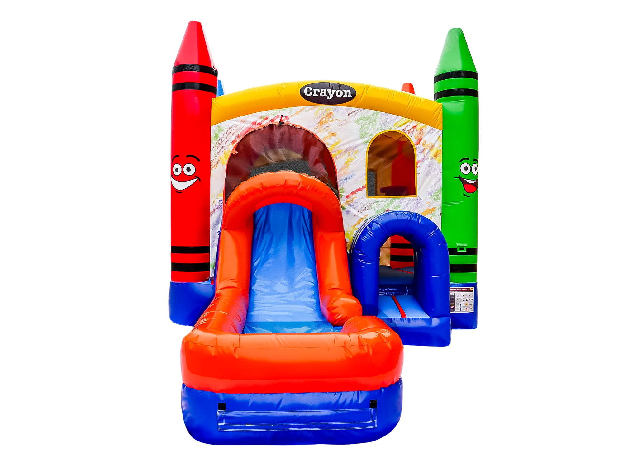 Front View of 4in1 Crayon Bouncer Combo | HullaBalloo Sales