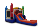 Front Right View of 4in1 Crayon Combo Bounce House | HullaBalloo Sales