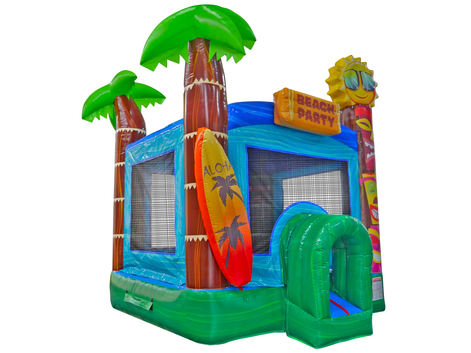 Front Right View of Aloha Bounce House 13 - HullaBalloo Sales