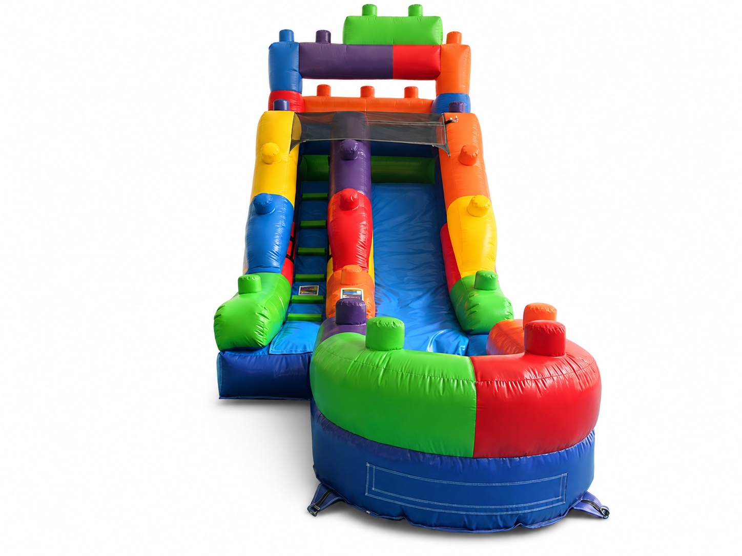 15 blocks inflatable waterslide with pool