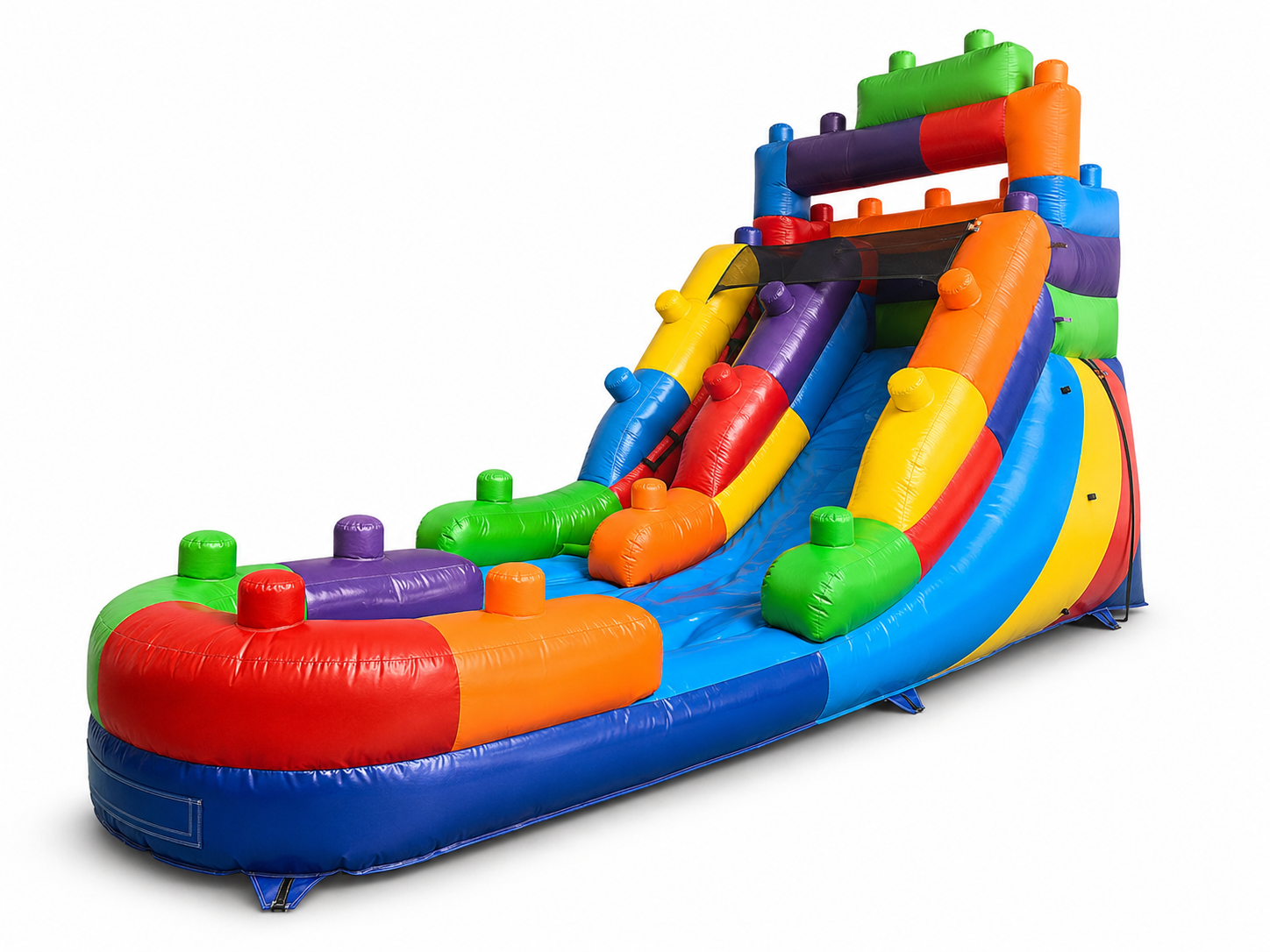 15 blocks inflatable waterslide with pool