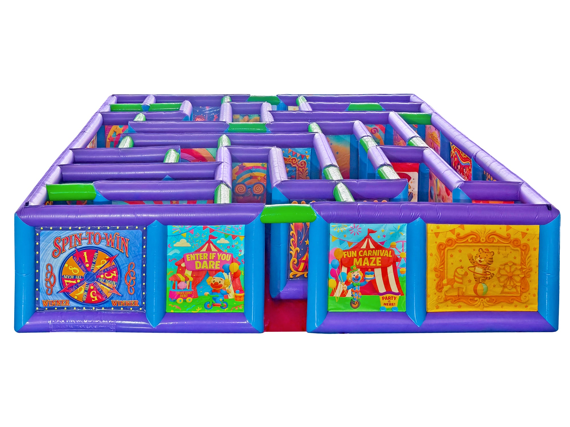 Front View of Inflatable Fun Carnival Maze - HullaBalloo Sales