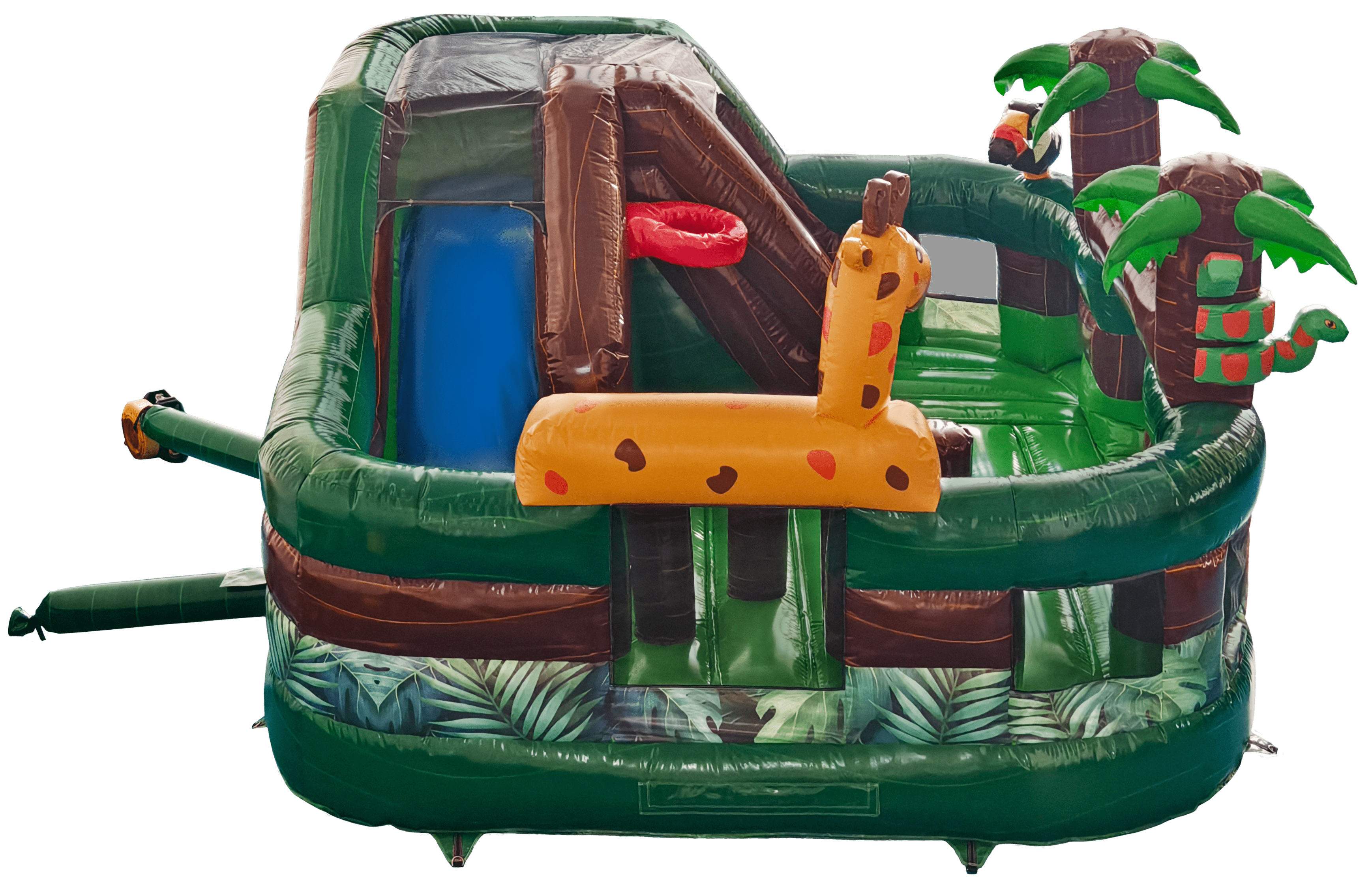 Side View of Jungle Playground Combo Inflatable | HullaBalloo Sales