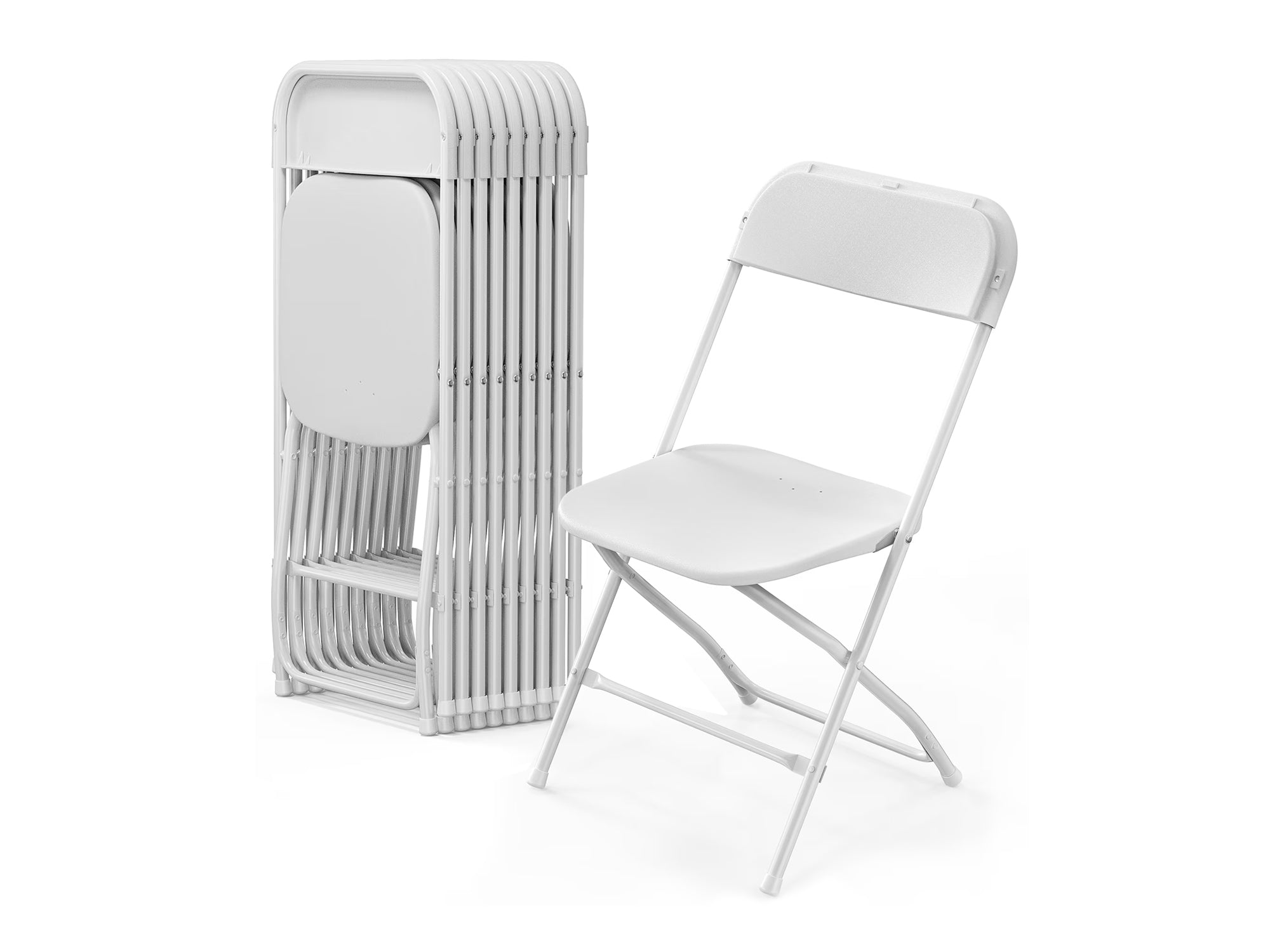 Kid Size White Poly Folding Chairs - Box of 10