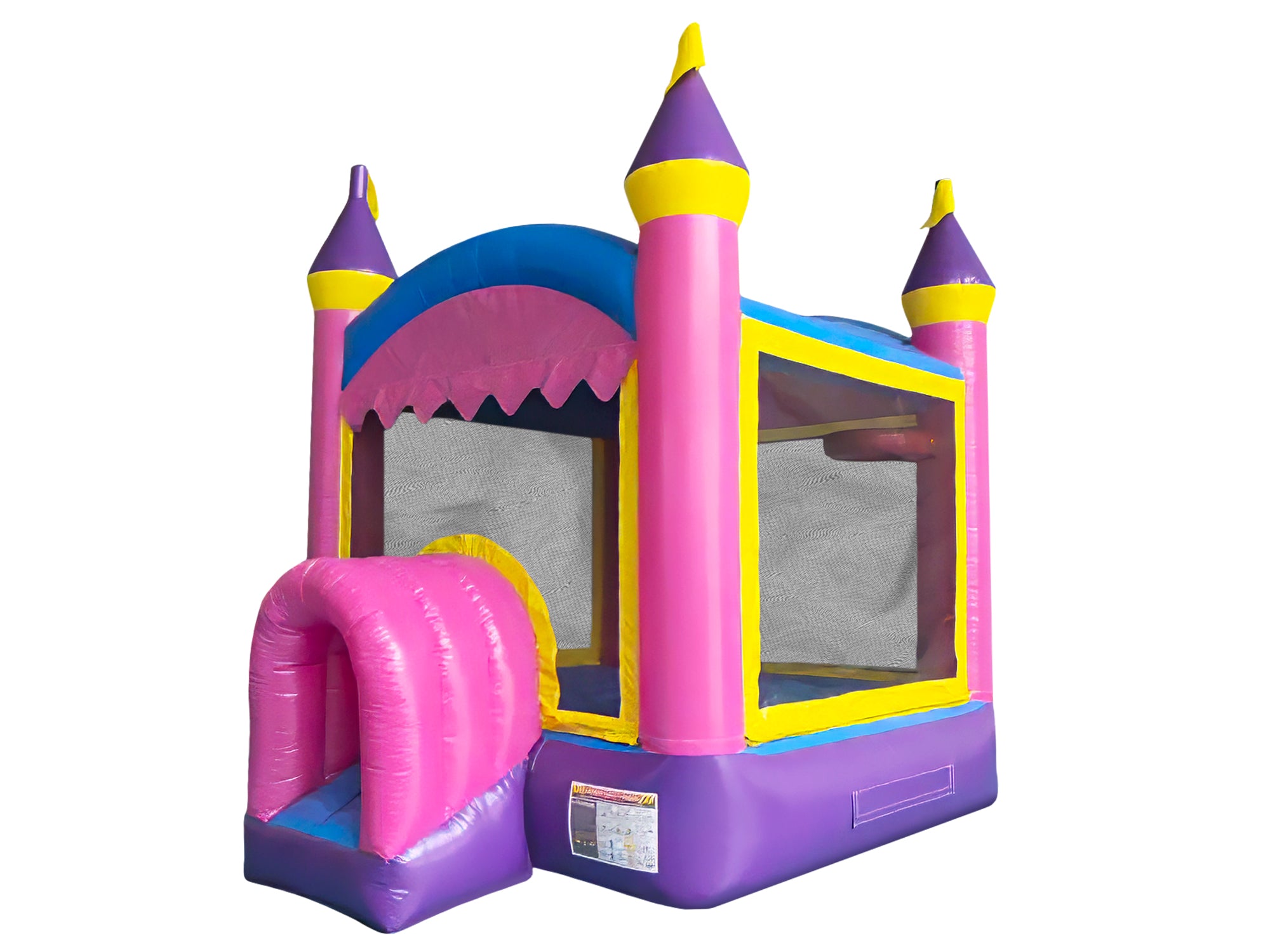 Front Left View of Commercial Crossover 10 Princess Bounce House - HullaBalloo Sales