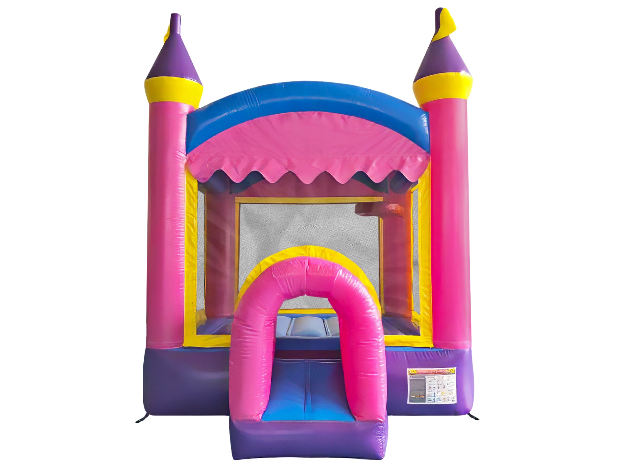 Front View of 10-foot by 10-foot Commercial Crossover Princess Bounce House - HullaBalloo Sales