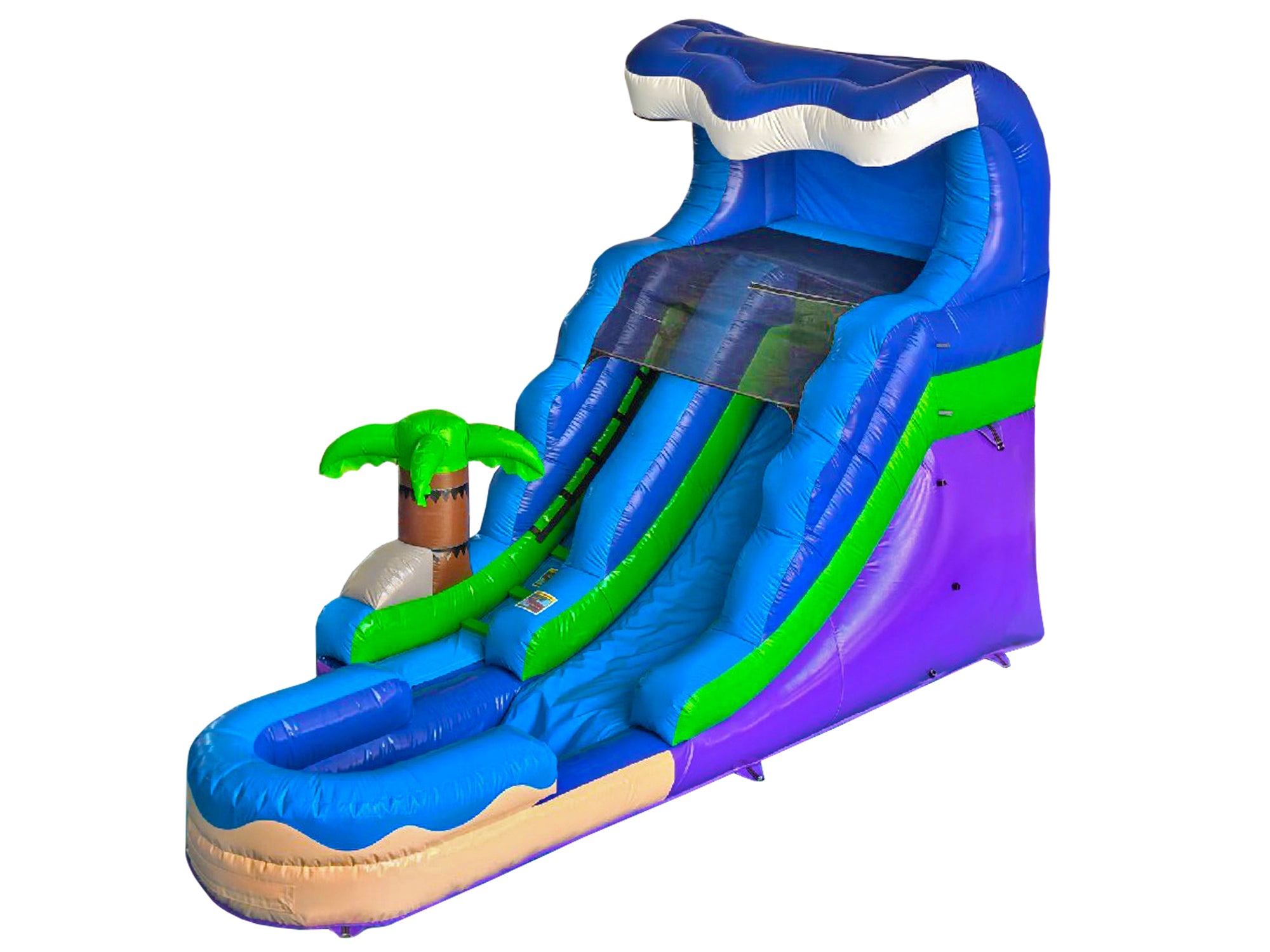 15-foot Commercial Crossover Island Breeze Slide With Pool - HullaBalloo Sales