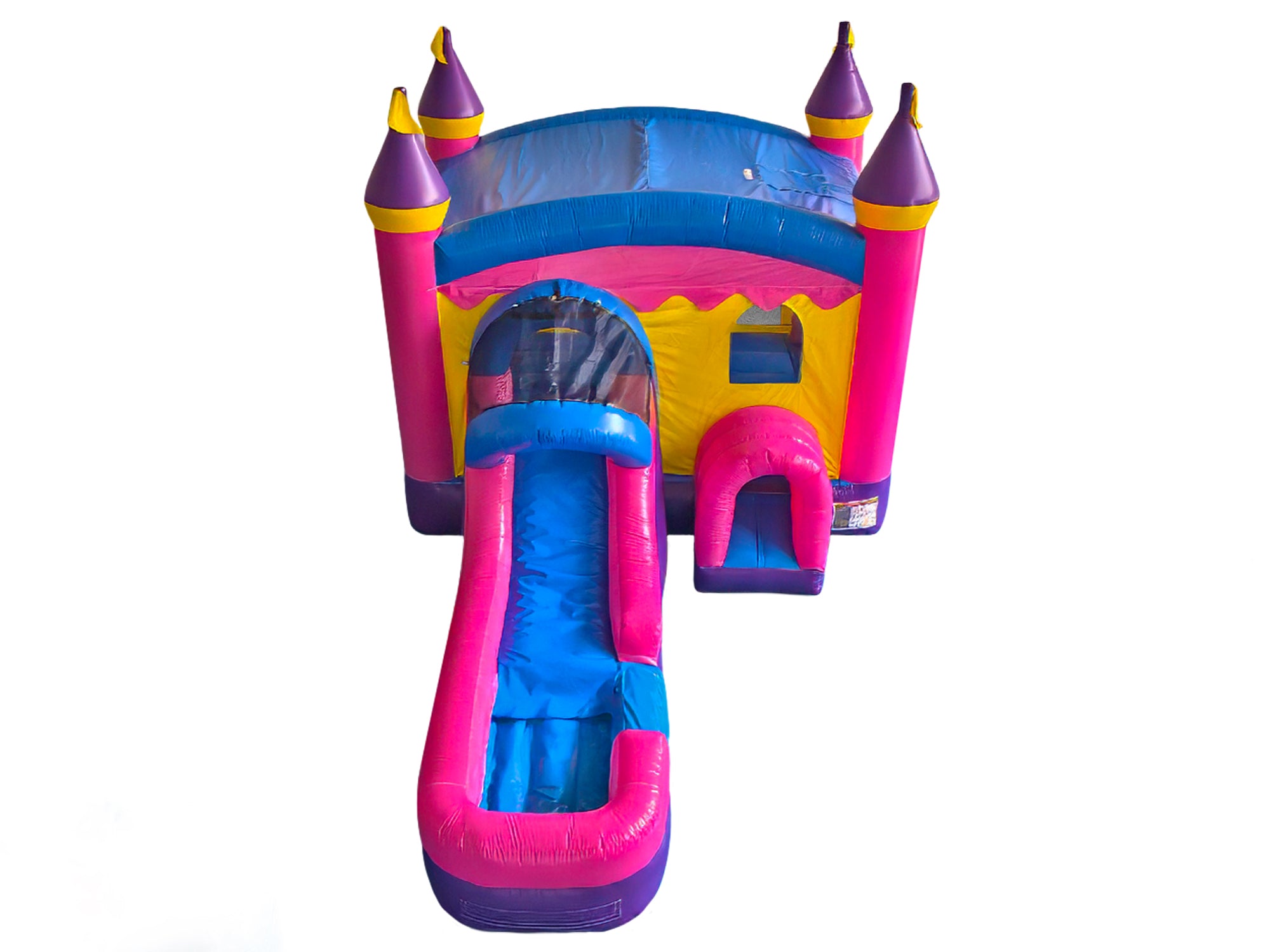 Aerial View of 4in1 Commercial Crossover Princess Inflatable Combo Wet/Dry - HullaBalloo Sales
