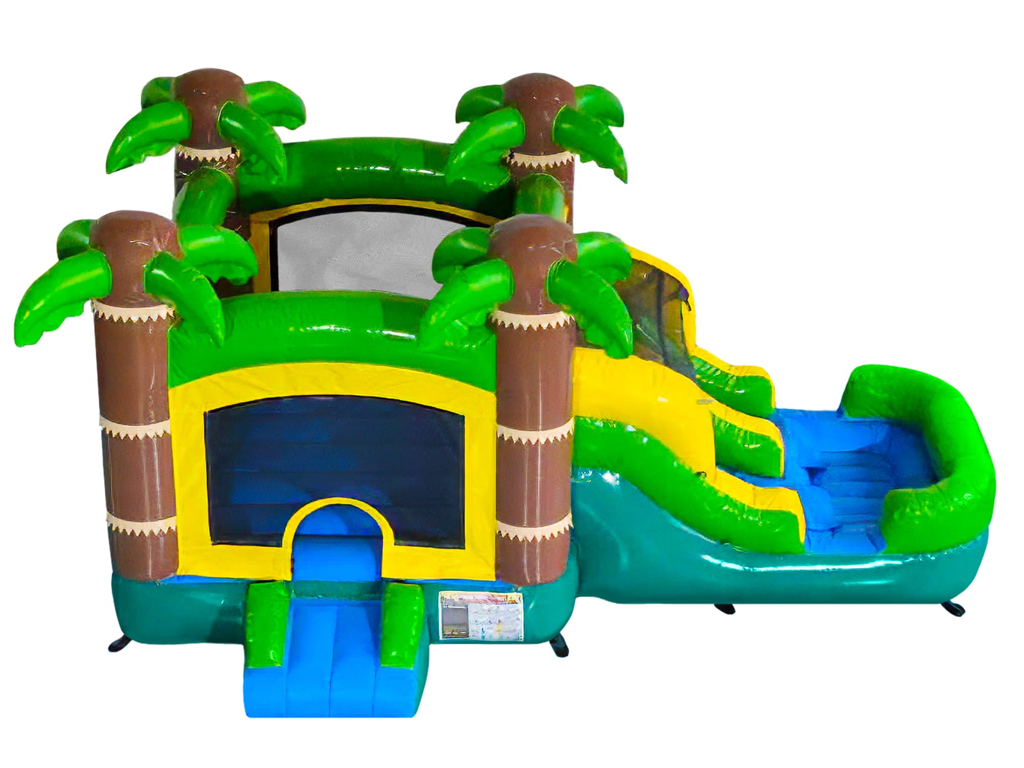 Aerial View of Mini Tropical Bounce and Slide Wet/Dry - HullaBalloo Sales
