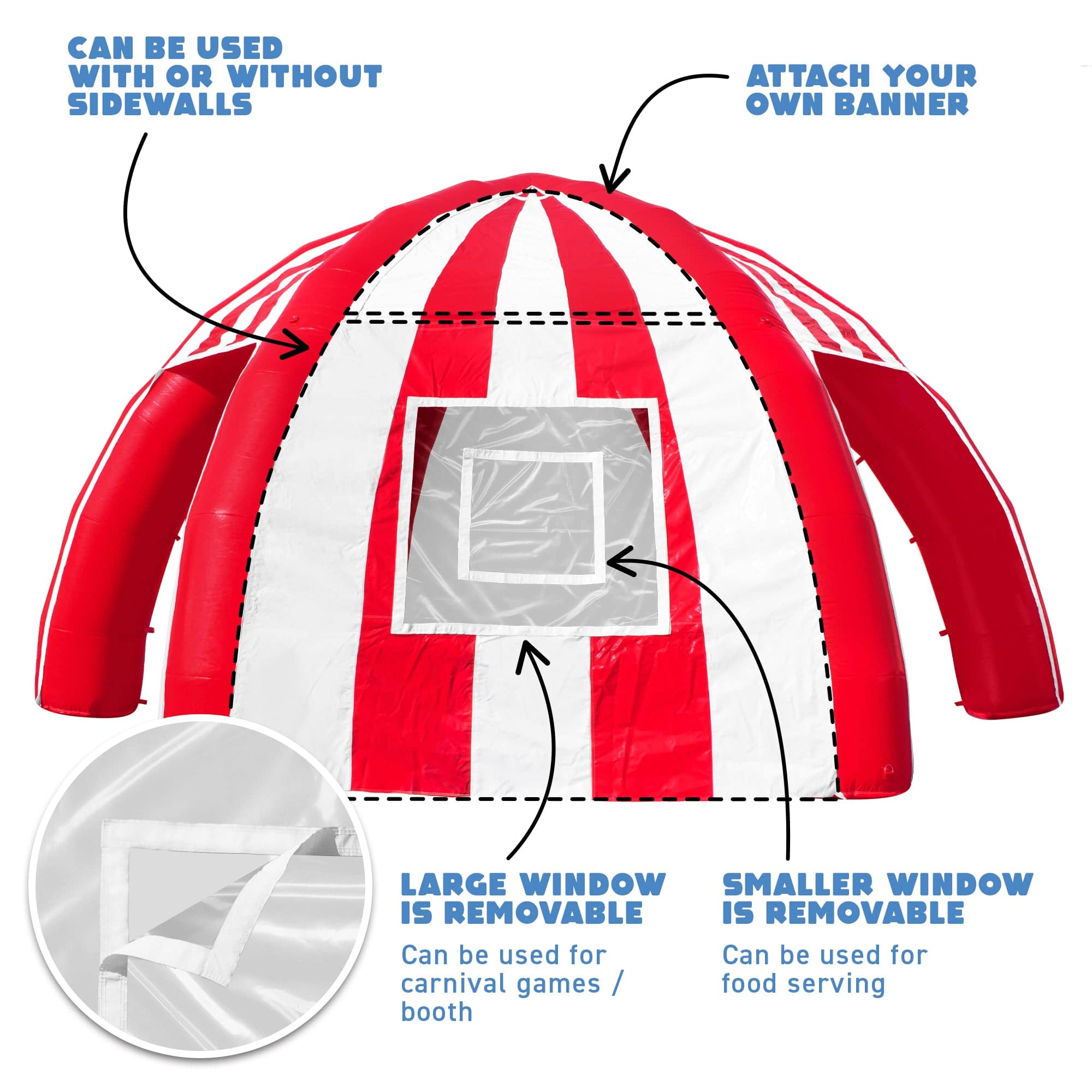 20'x20' Carnival Inflatable Tent - HullaBalloo Sales