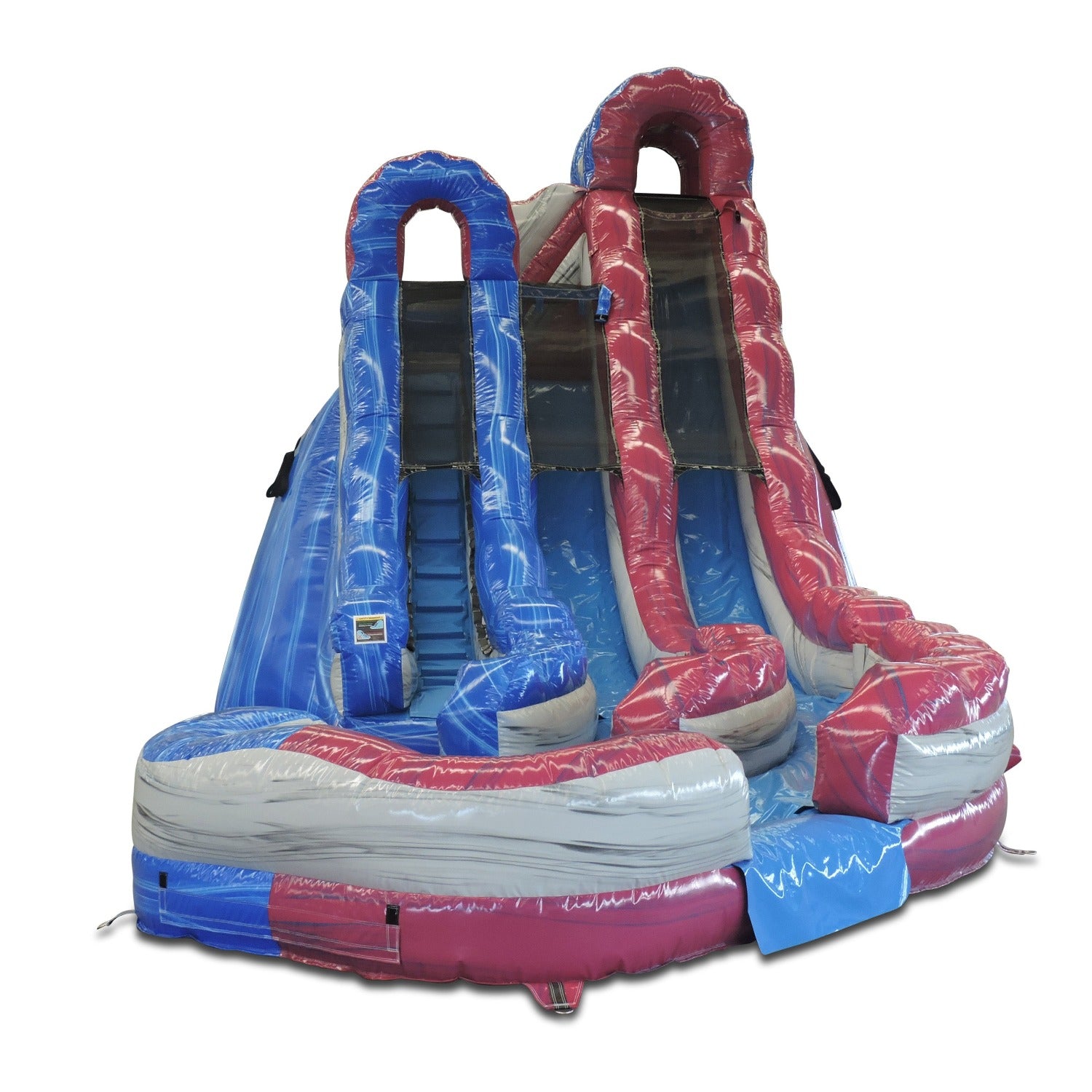 20 Cotton Candy Curved Inflatable Dual Slide Wet/Dry