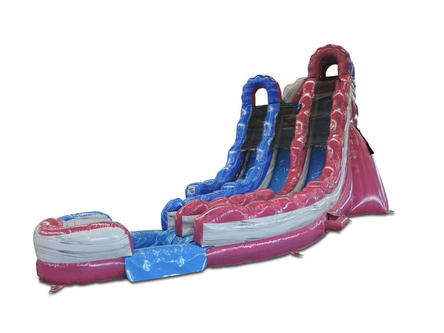 20 Cotton Candy Curved Inflatable Dual Slide Wet/Dry