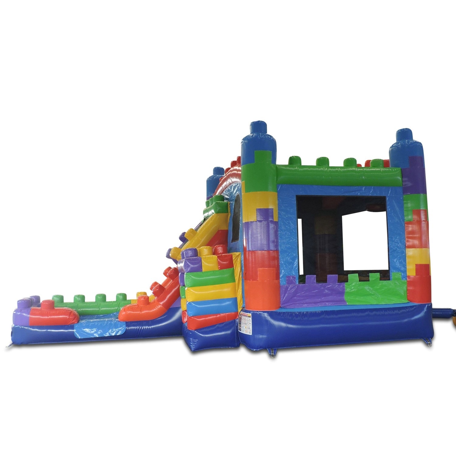 Left Side View of 4in1 Building Blocks Combo Inflatable | HullaBalloo Sales