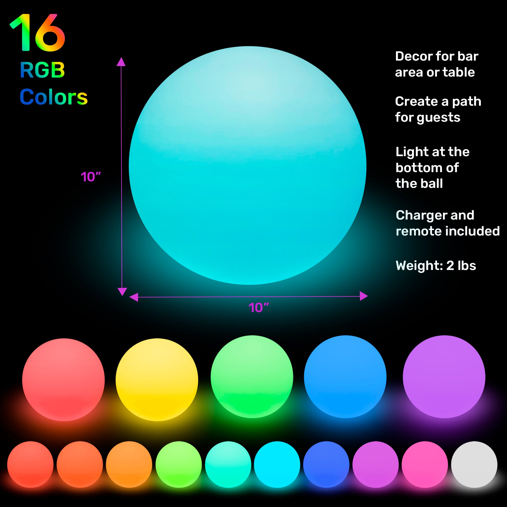 LED Ball 10" - HullaBalloo Sales