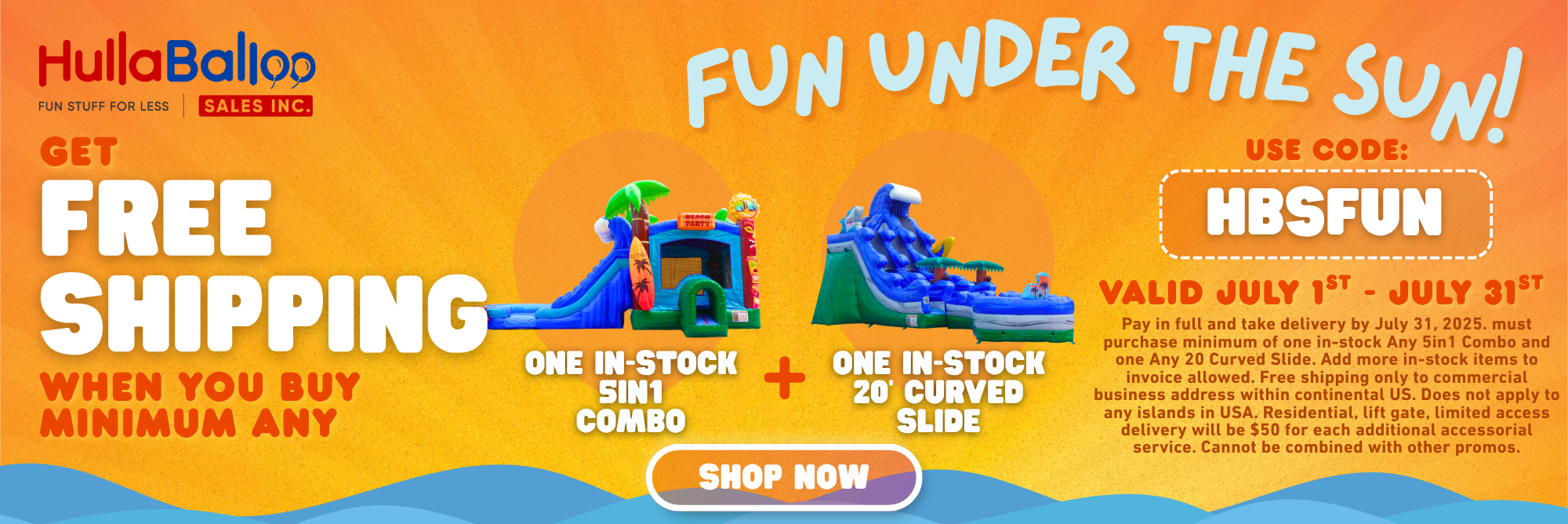 20' Curved Slides & 5in1 Combos