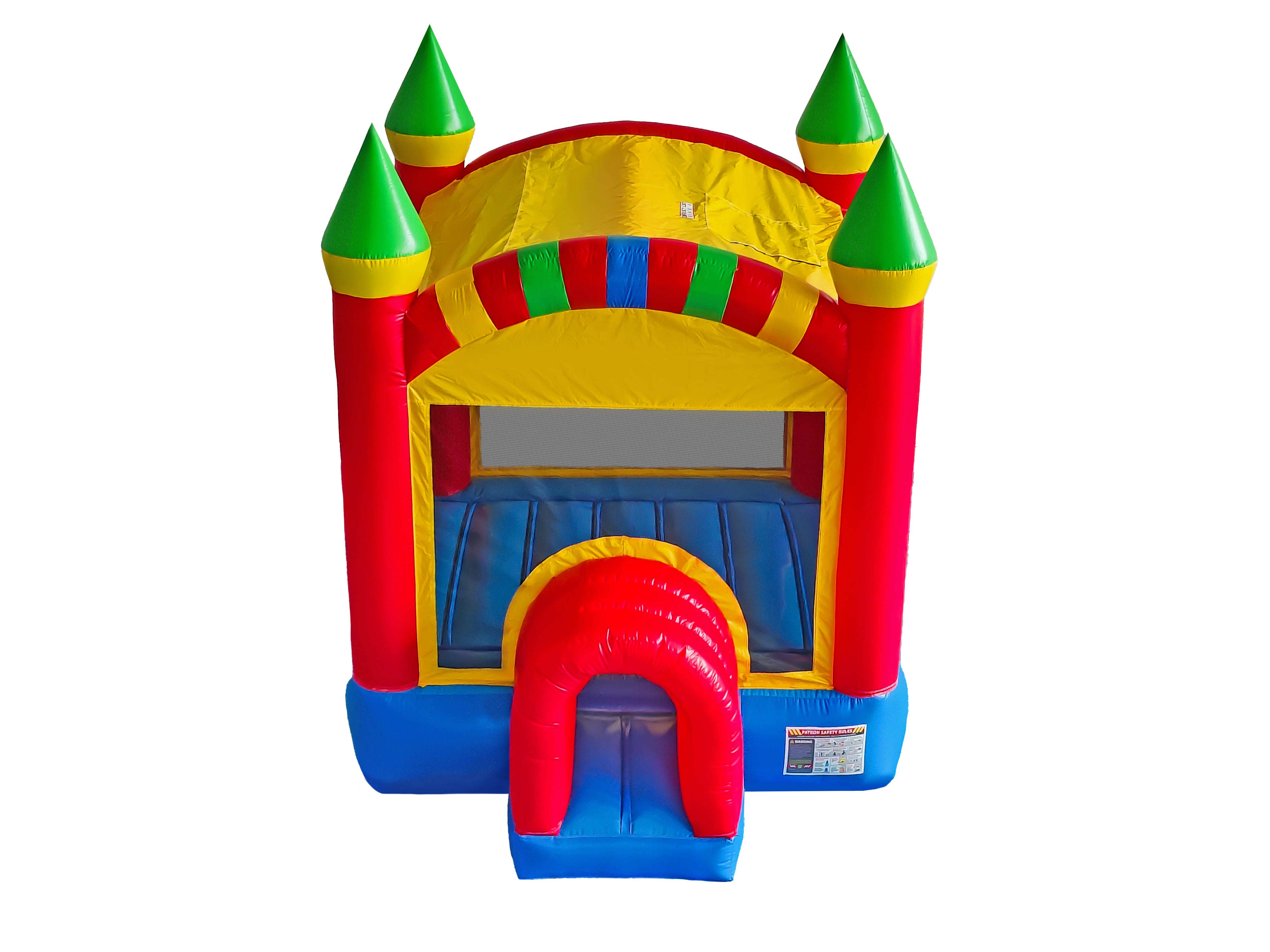 Front Aerial View of 10' Castle Crossover Inflatable Bounce House | HullaBalloo Sales
