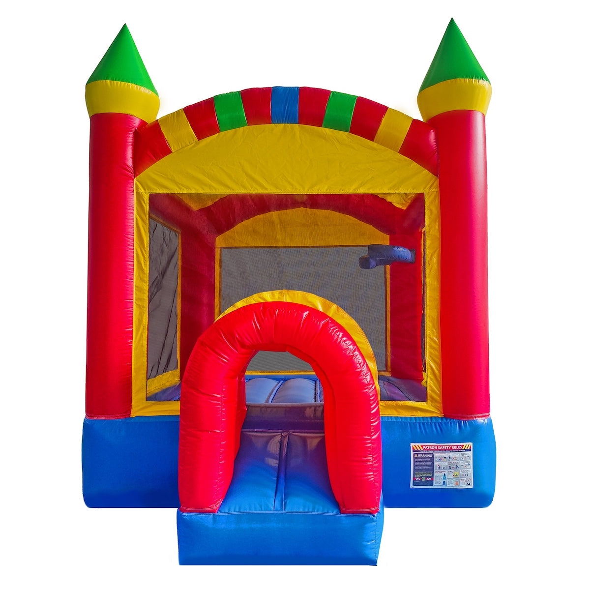 Front View of Commercial Crossover Castle Bounce House | HullaBalloo Sales