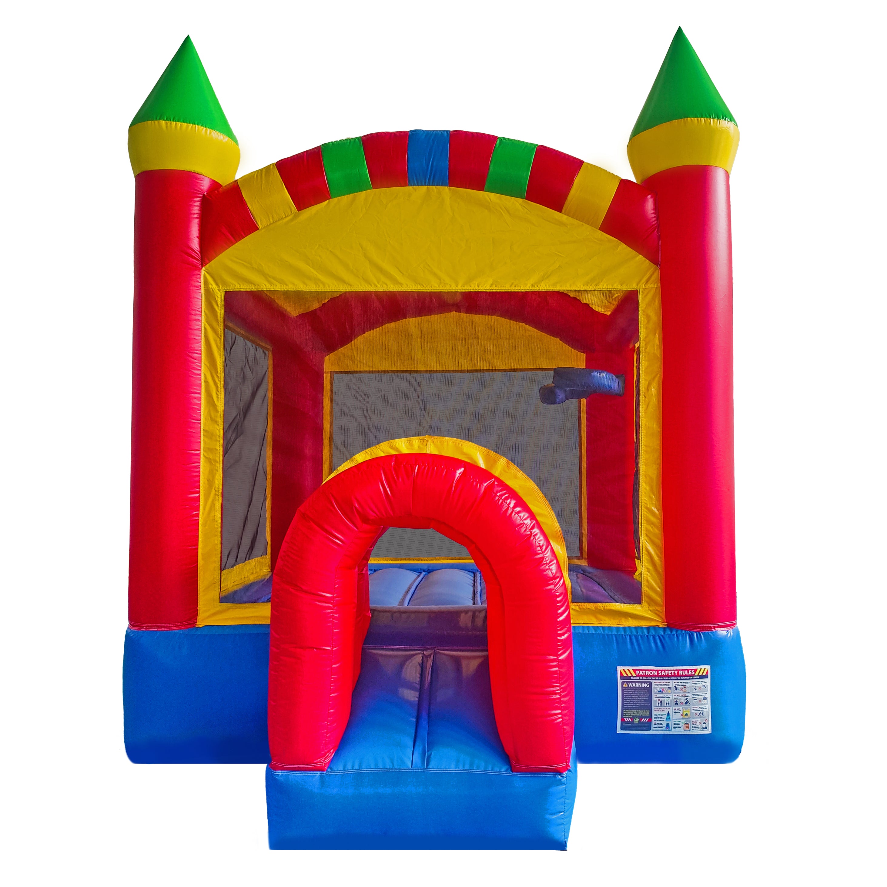 Front View of 10' Castle Crossover Bounce House | HullaBalloo Sales