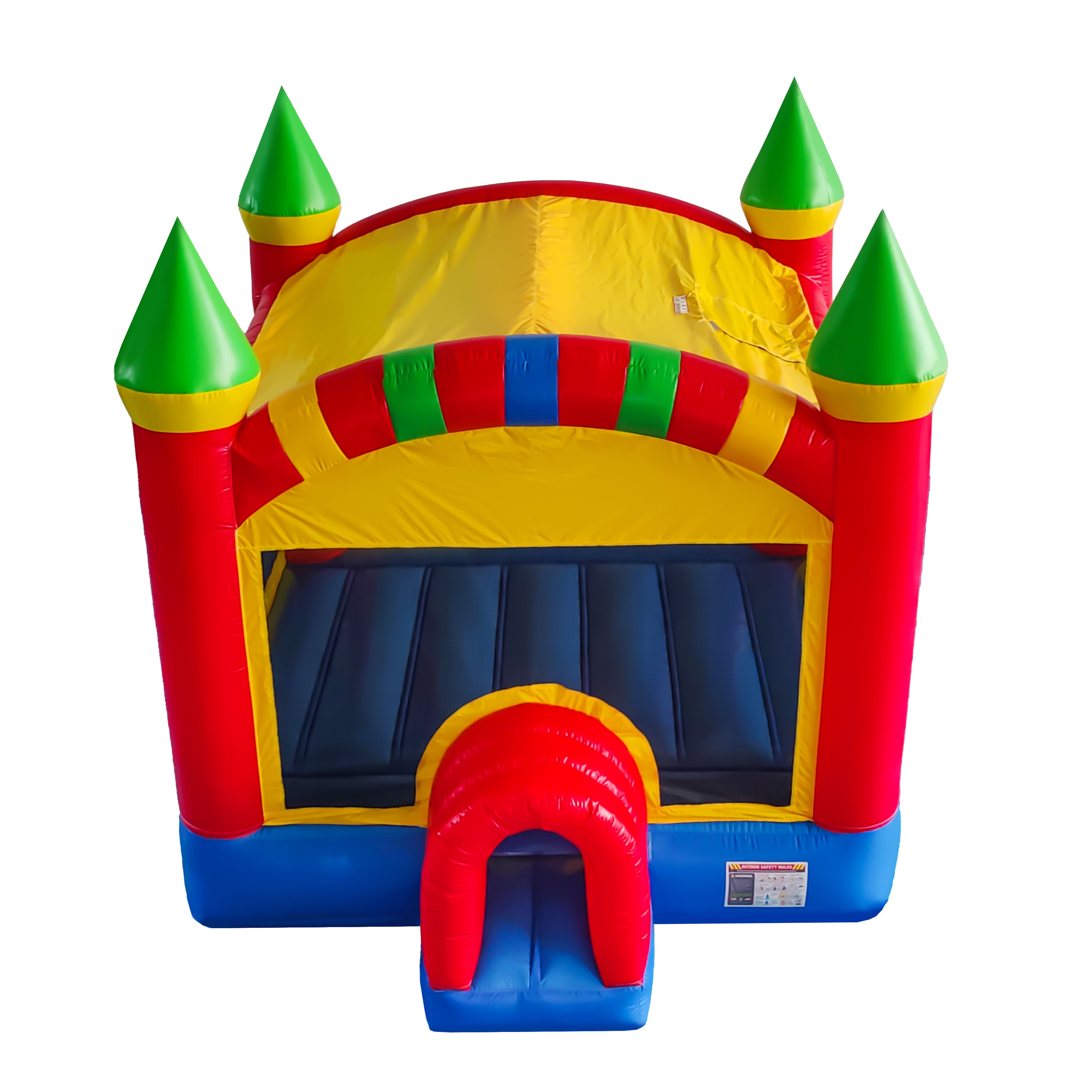 13' Castle Crossover Bounce House Inflatable Front Aerial View | HullaBalloo Sales