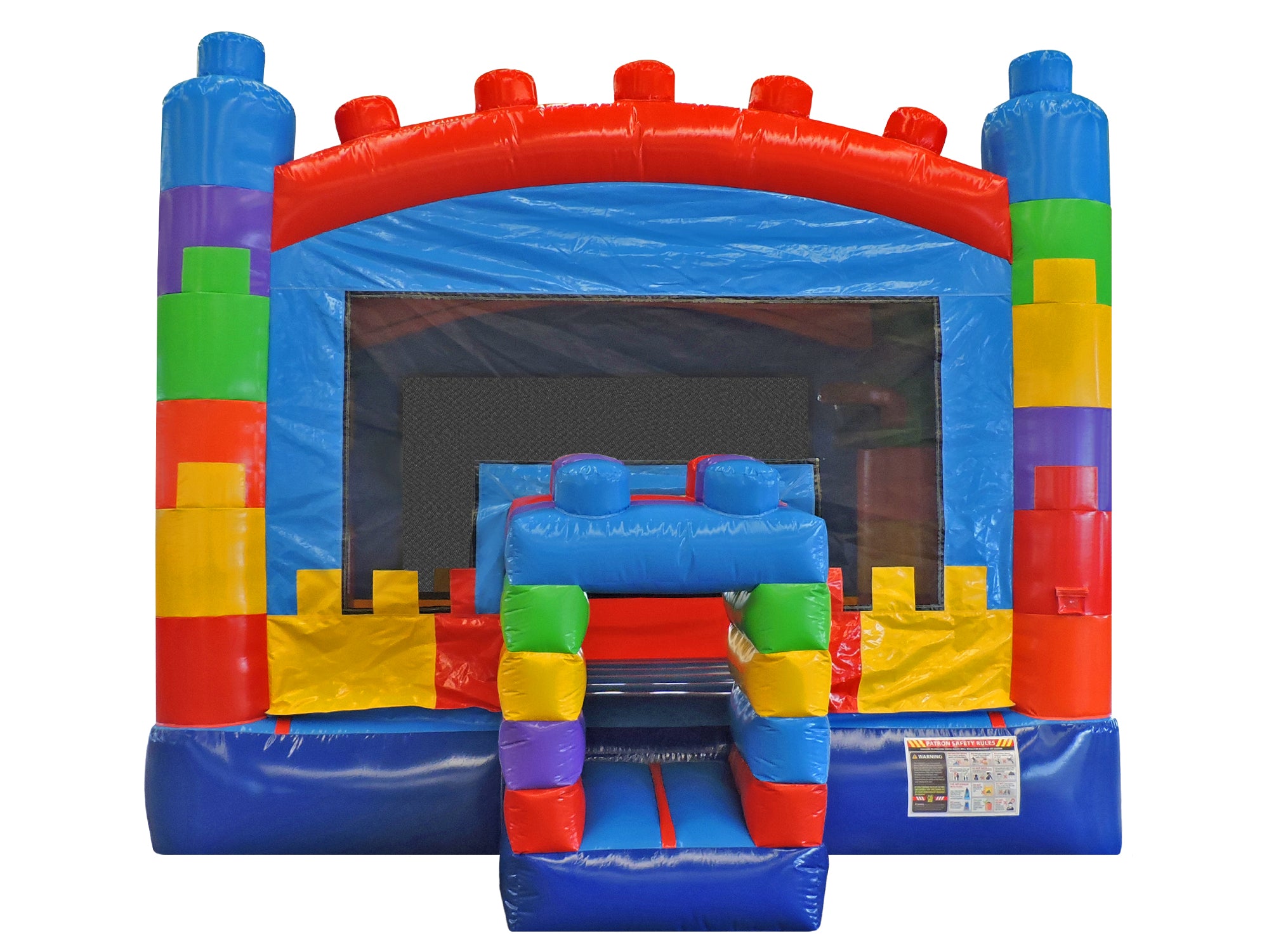 Front View of Building Blocks Bounce House 15 | HullaBalloo Sales