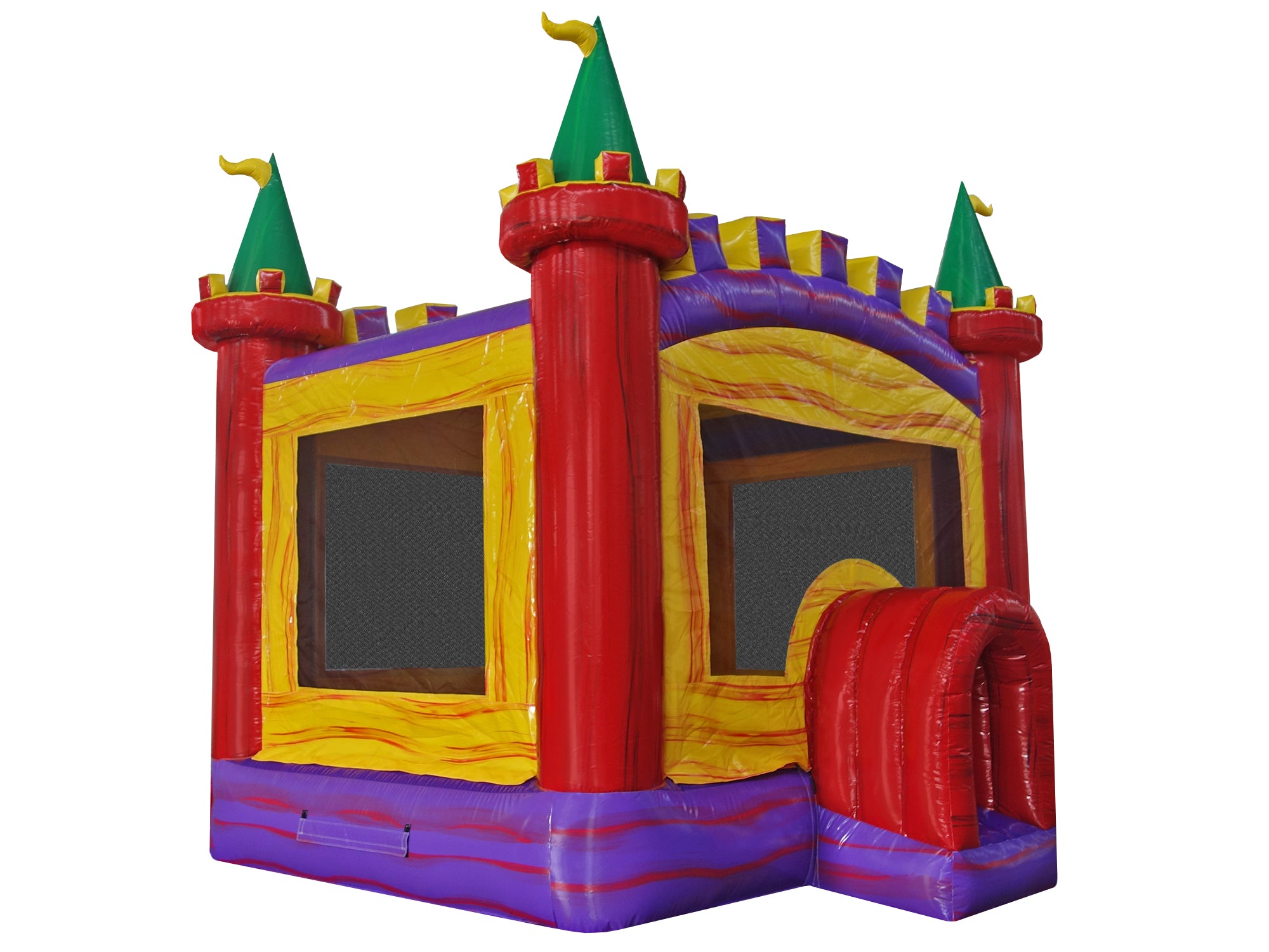 Front Right View of 15x15 Castle Bounce House | HullaBalloo Sales