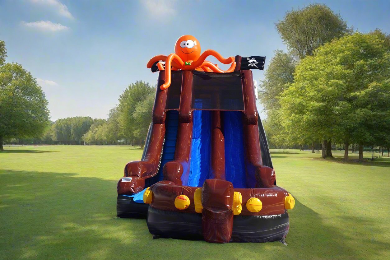 18 Pirate Cove Inflatable Dual Slide Wet/Dry - HullaBalloo Sales