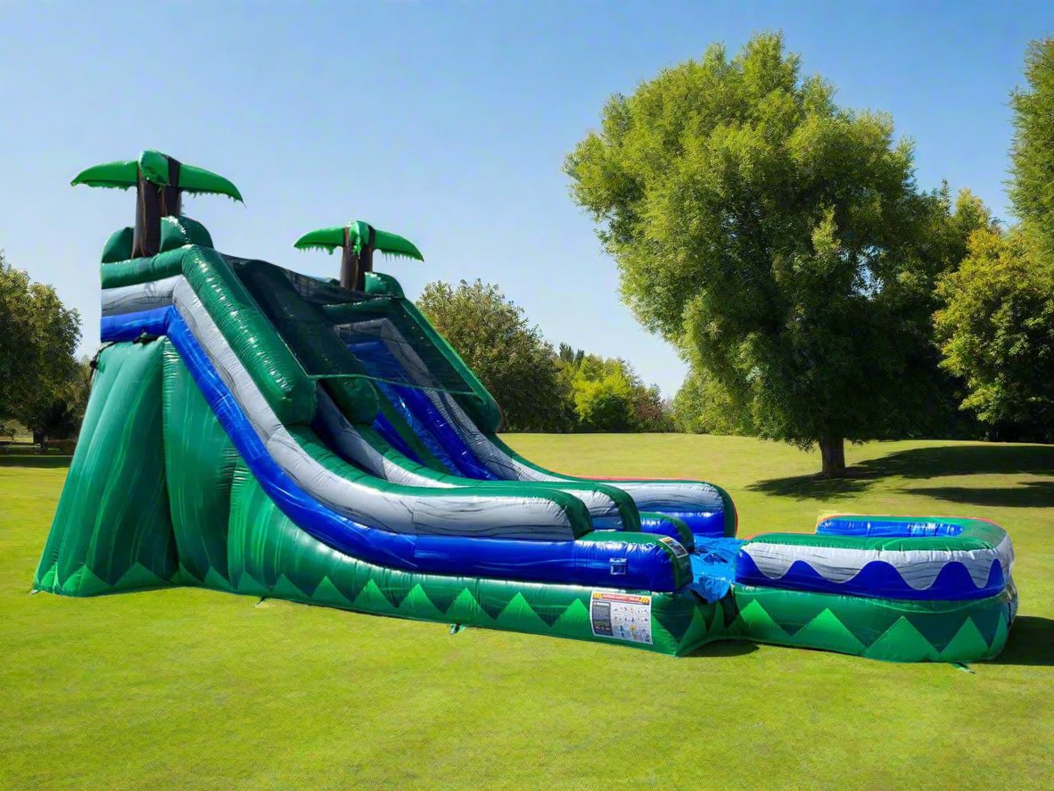 18 Tropical Inflatable Dual Slide Wet/Dry - HullaBalloo Sales