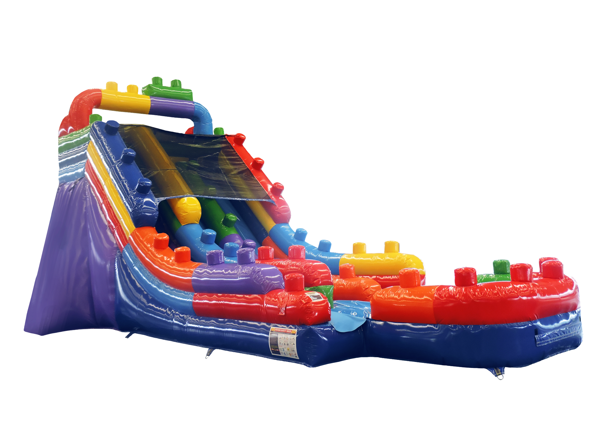 18 blocks inflatable dual lane slide