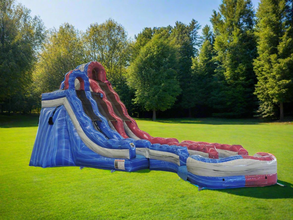 20 Cotton Candy Curved Inflatable Dual Slide Wet/Dry