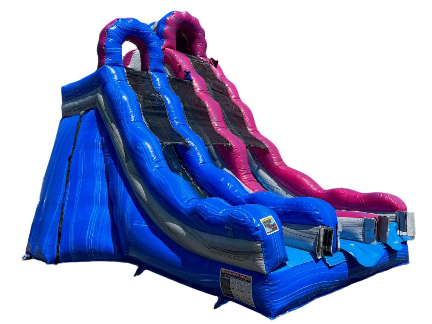 20 Cotton Candy Curved Inflatable Dual Slide Wet/Dry - HullaBalloo Sales