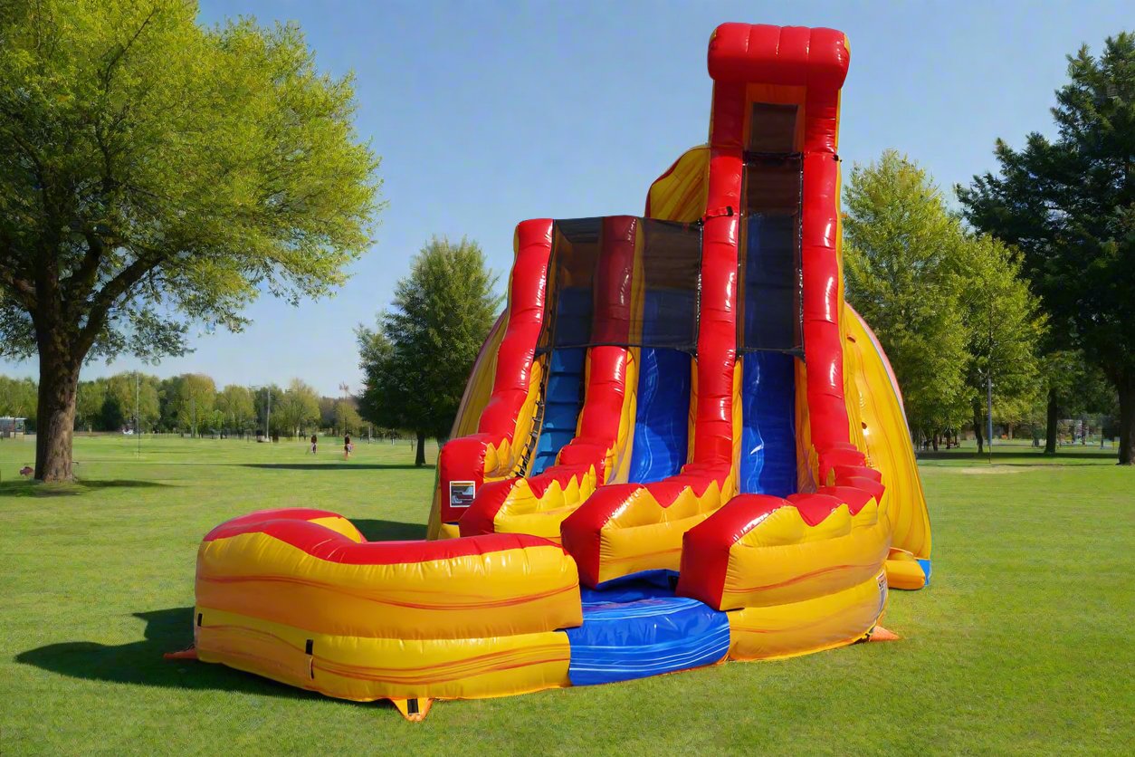 20 Curve Inflatable Dual Slide Wet/Dry - HullaBalloo Sales