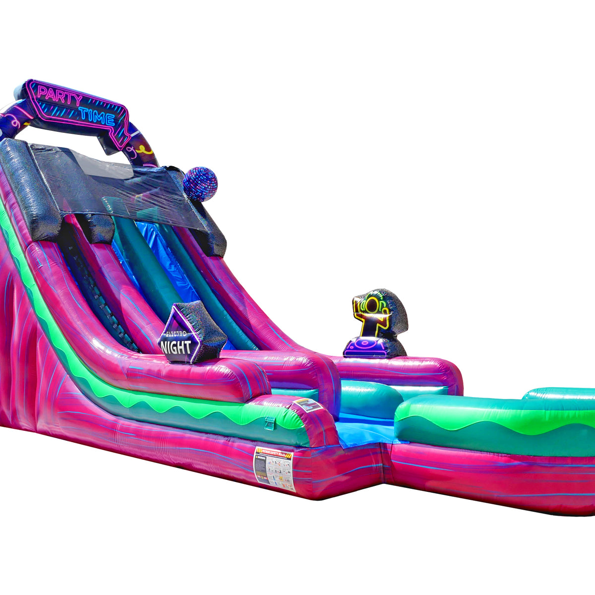 20 Neon Glow Inflatable Dual Slide Wet/Dry | HullaBalloo Sales