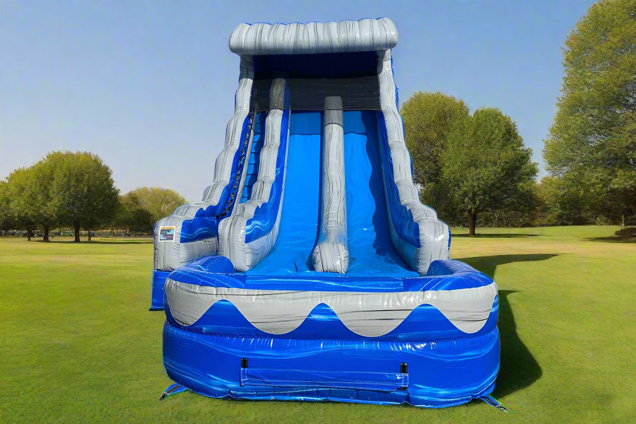 20 Ocean Wave Inflatable Dual Slide Wet/Dry - HullaBalloo Sales