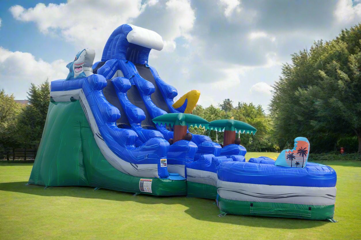 20 Tropical Curve Inflatable Dual Slide Wet/Dry - HullaBalloo Sales