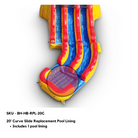 20 Curved Slide Pool Lining Replacement (Blue) - HullaBalloo Sales