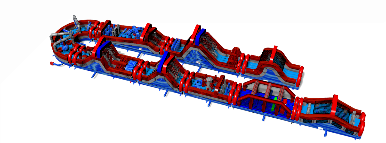 244 U Blazin Obstacle Course 3D Rendering | HullaBalloo Sales