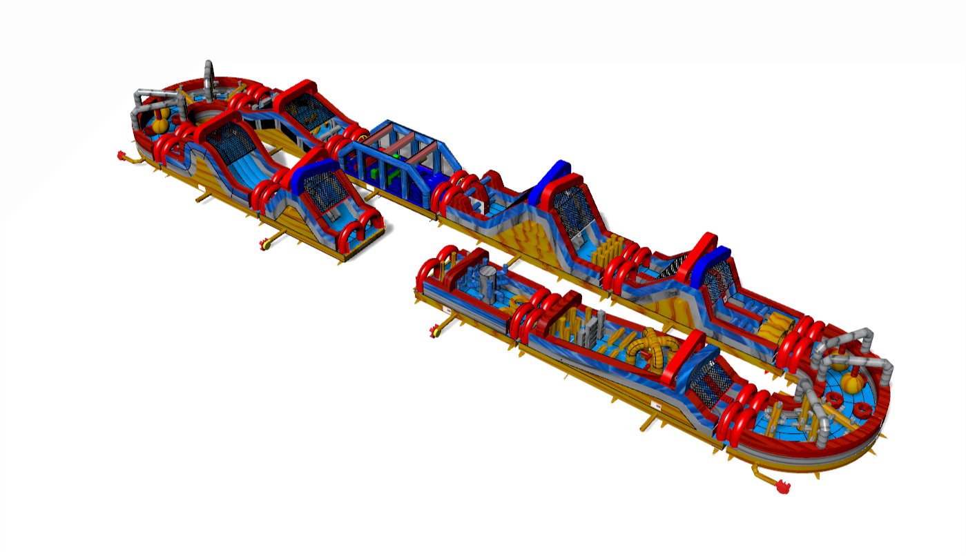 3D aerial view of the 273 SuperSpeed Way Race  Course from the front angle