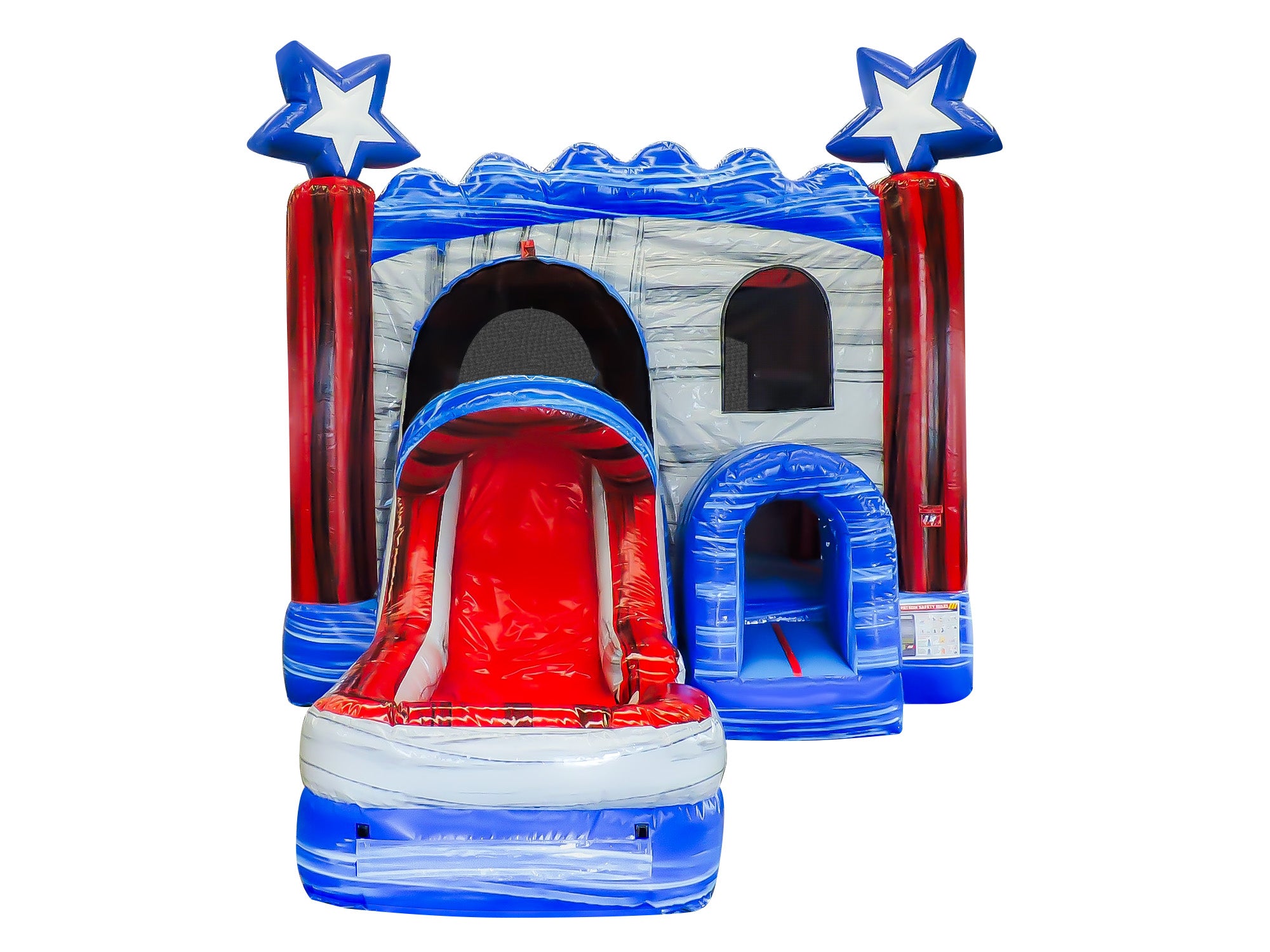 Front View of 4in1 Blazin Bounce House Combo | HullaBalloo Sales