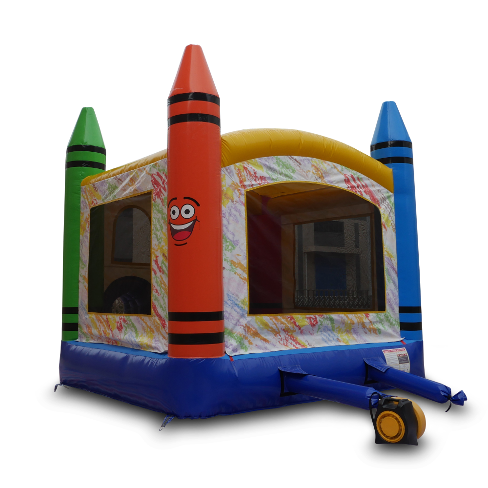 Rear View of 4in1 Crayon Bounce House Combo | HullaBalloo Sales