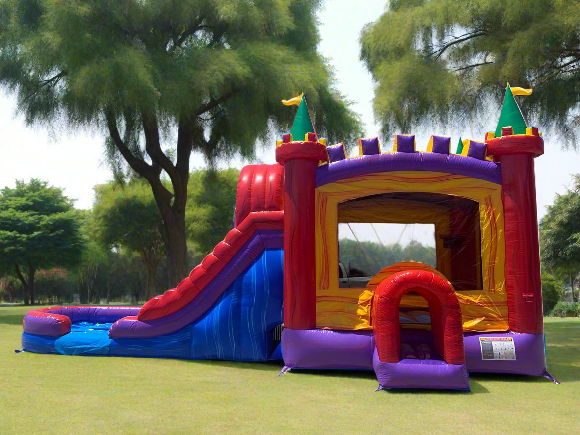 5in1 Castle Combo Dual Lane Wet/Dry - HullaBalloo Sales