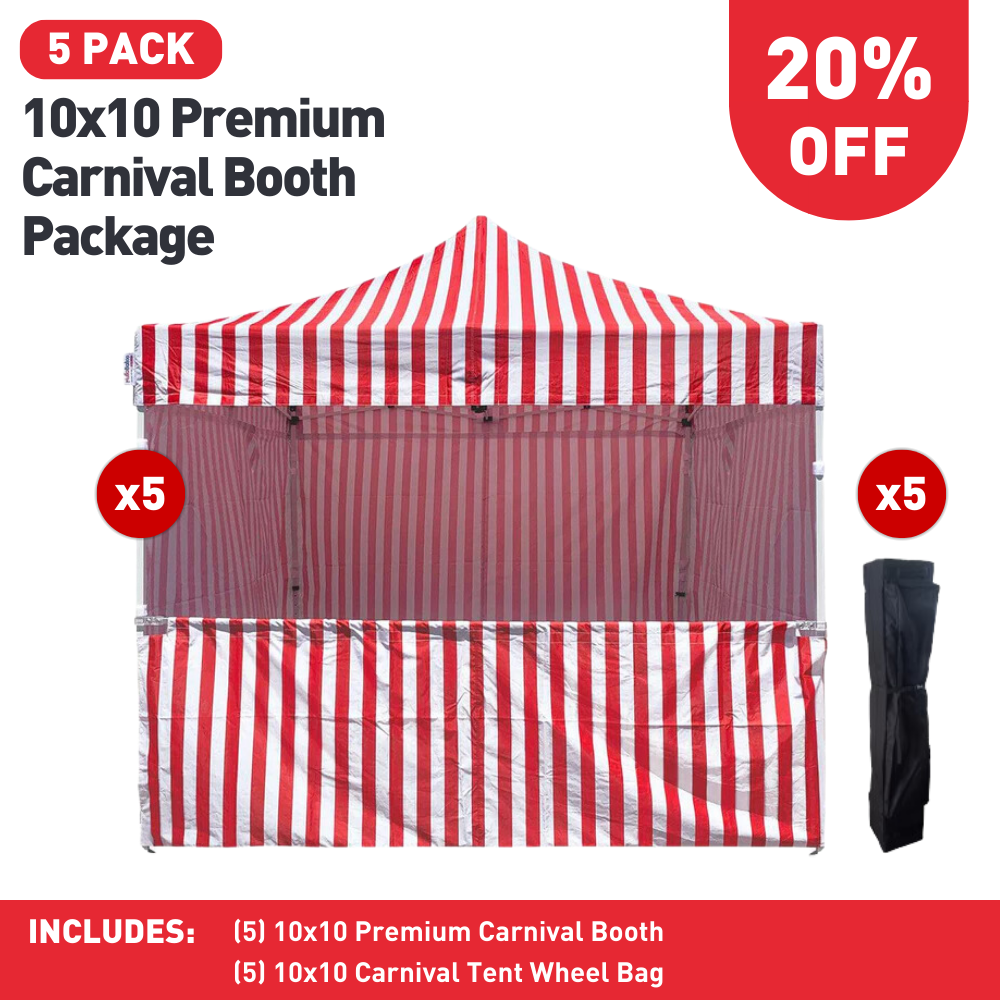 10x10 Premium Carnival Booth - 5 Pack - HullaBalloo Sales
