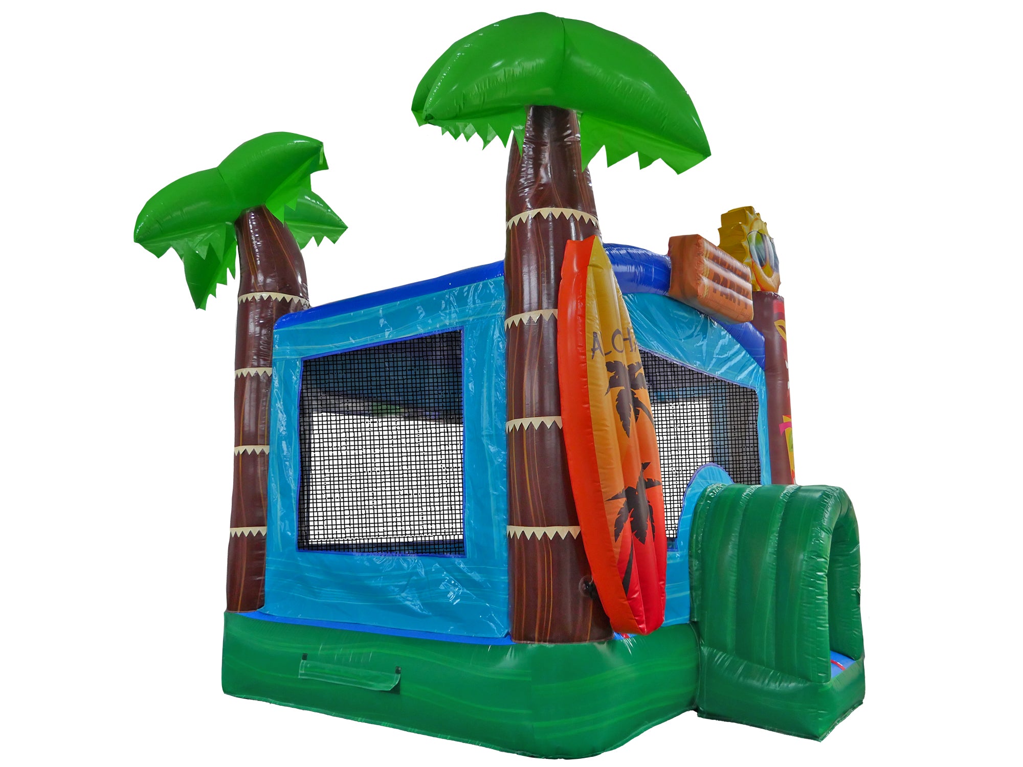 Front Right View of Aloha Bounce House 15 | HullaBalloo Sales