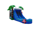 large tropical aloha bounce and slide for sale