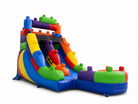 15 blocks inflatable waterslide with pool