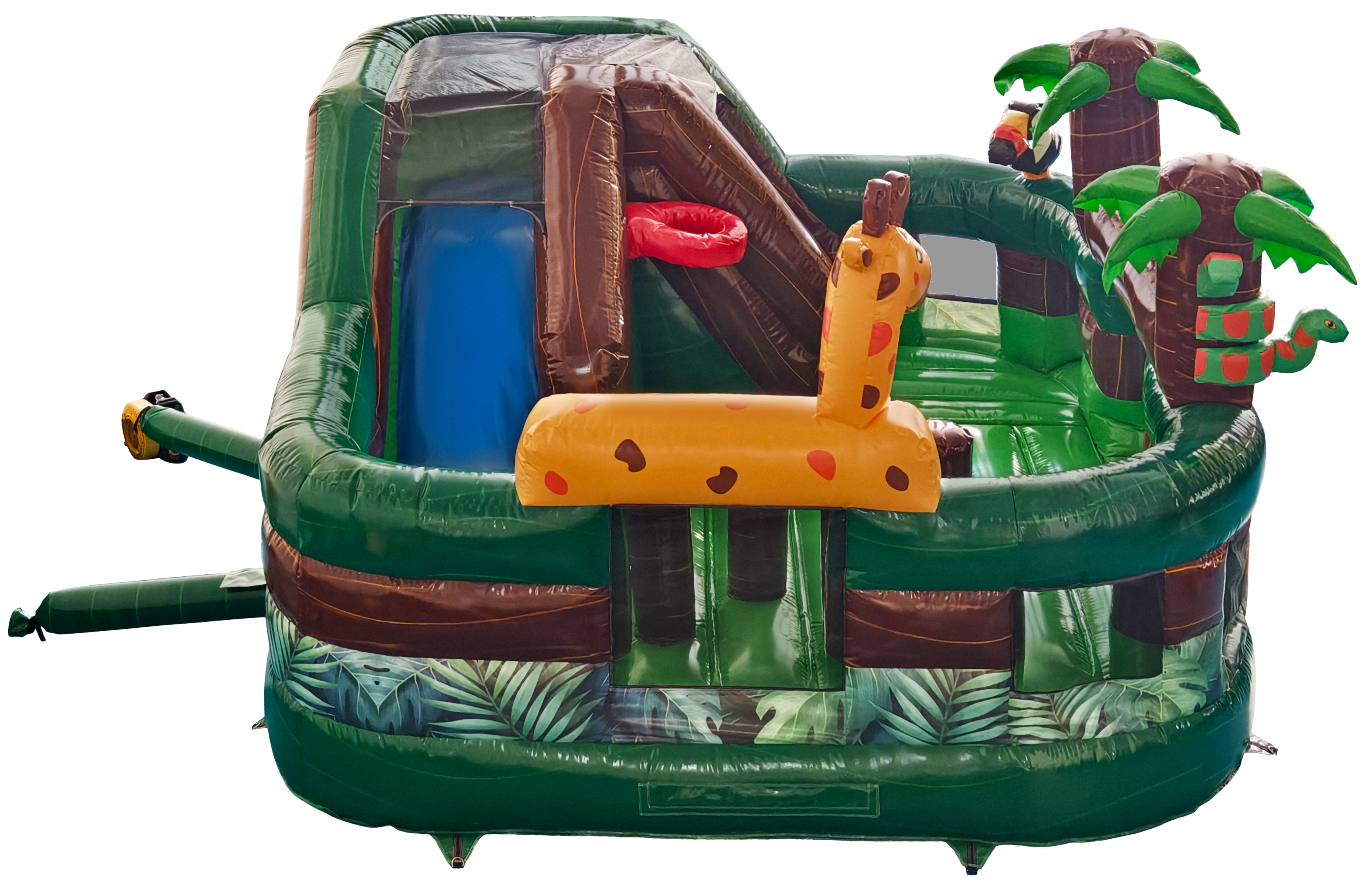 Side View of Jungle Playground Combo Inflatable | HullaBalloo Sales